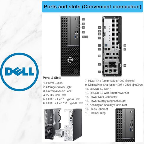 Dell Optiplex SFF Business سطح المكتب Computer | 12 Gen Intel I9-12900K 16-Core | 64GB DDR5 RAM | 2TB PCIE NVME SSD | كمبيوتر مدمج | Wi-Fi 5 | دعم عرض مزدوج 4K | HDMI و DP | Windows 11 Pro in Saudi Arabia