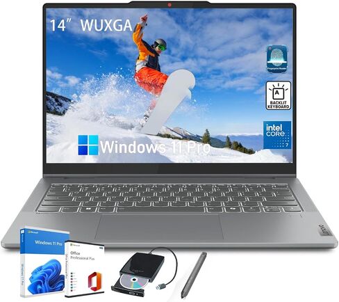 Lenovo IdeaPad Flex 5i 2-in-1 Laptop - Office Lifetime, 14" WUXGA Touchscreen, Intel 10-Core 7 150U(>i7-1355U), Copilot AI Laptop, Fingerprint Reader, Backlit KB, Windows 11 Pro, 16GB RAM, 1TB SSD in Saudi Arabia