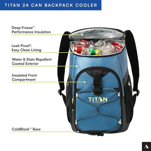 Titan 24 Can Backpack Cooler, Keeps Ice Up to 2 Days in Kuwait