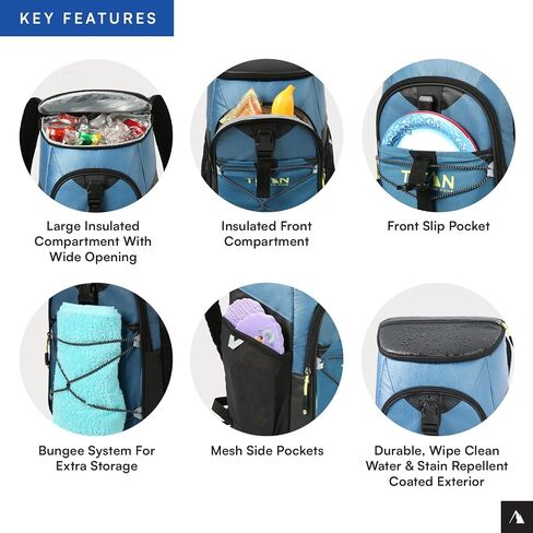 Titan 24 Can Backpack Cooler, Keeps Ice Up to 2 Days in Kuwait