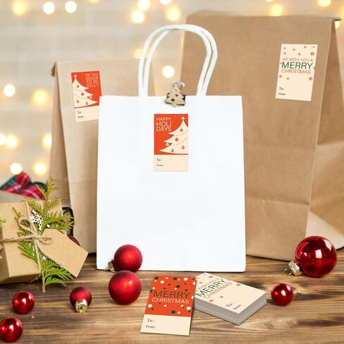 ملصقات ذاتية اللصق لهدايا عيد الميلاد، عيد ميلاد سعيد، زينة ومستلزمات تغليف هدايا عيد الميلاد للأطفال والأصدقاء، ملصقات علامات الهدايا لهدايا عيد الميلاد، 40 ملصق هدايا - FS208 in Kuwait