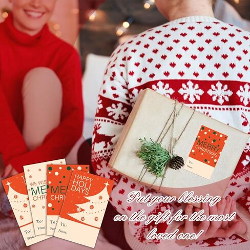 ملصقات ذاتية اللصق لهدايا عيد الميلاد، عيد ميلاد سعيد، زينة ومستلزمات تغليف هدايا عيد الميلاد للأطفال والأصدقاء، ملصقات علامات الهدايا لهدايا عيد الميلاد، 40 ملصق هدايا - FS208 in Kuwait