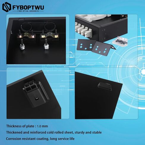1 Pack 12-Strand LC OM1 Multimode Fiber Optic Wall-Mount Enclosure Kit - LC Duplex Pigtails, 6 Couplers - High-Speed Network for Data Center/CATV in Kuwait