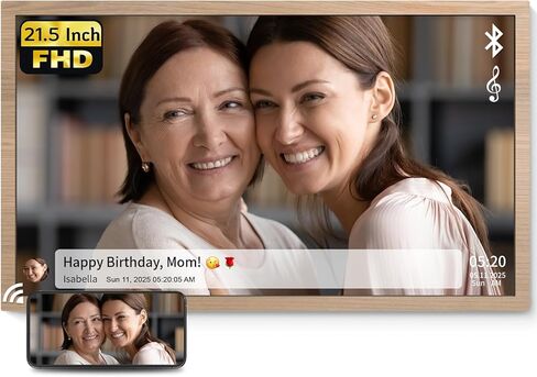 إطار صور رقمي NexFoto سعة 32 جيجابايت مقاس 10.1 بوصة، إطار صورة رقمي WiFi، إطار صورة إلكتروني مع شاشة لمس IPS، سهل مشاركة صور الفيديو عبر التطبيق، قابل للتركيب على الحائط، هدية للأجداد in Kuwait