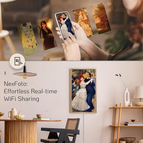إطار صور رقمي NexFoto سعة 32 جيجابايت مقاس 10.1 بوصة، إطار صورة رقمي WiFi، إطار صورة إلكتروني مع شاشة لمس IPS، سهل مشاركة صور الفيديو عبر التطبيق، قابل للتركيب على الحائط، هدية للأجداد in Kuwait