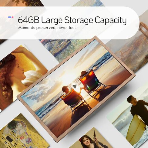 إطار صور رقمي NexFoto سعة 32 جيجابايت مقاس 10.1 بوصة، إطار صورة رقمي WiFi، إطار صورة إلكتروني مع شاشة لمس IPS، سهل مشاركة صور الفيديو عبر التطبيق، قابل للتركيب على الحائط، هدية للأجداد in Kuwait