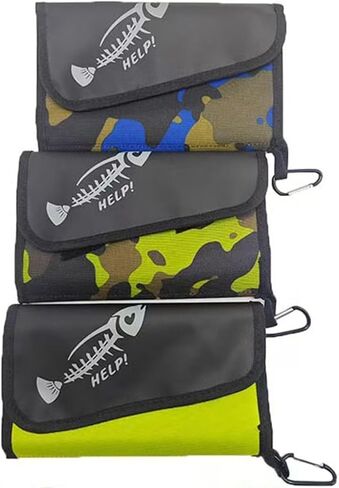 1pc Premium Soft Bait Storage Bag -Waterproof Fishing Lure Organizer, Lightweight Portable with Detachable Clear Sleeves Zippered Pockets for Easy Access (Camouflage-Green) in Kuwait