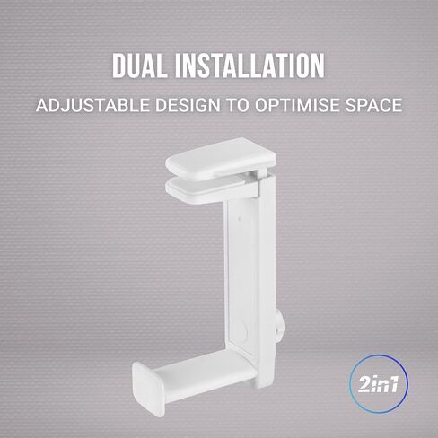 MHH2 Headphone Stand, Hook and Stand, Cable Management, Height Adjustable, White in Saudi Arabia