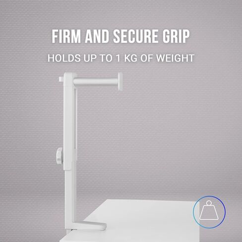 MHH2 Headphone Stand, Hook and Stand, Cable Management, Height Adjustable, White in Saudi Arabia