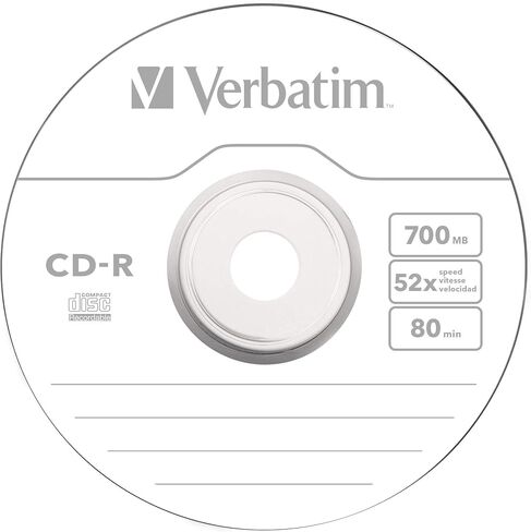 Verbatim CD-R Extra Protection 700MB CD Blanks - Ideal for Photo and Video Recording - Compatible with Any Conventional CD Drive - Pack of 10 Spindle in Saudi Arabia