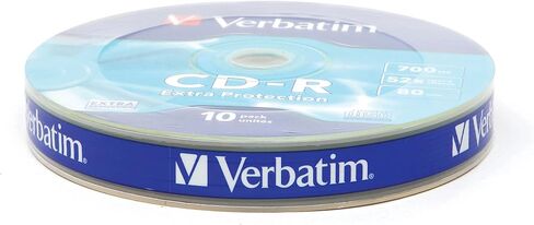 Verbatim CD-R Extra Protection 700MB CD Blanks - Ideal for Photo and Video Recording - Compatible with Any Conventional CD Drive - Pack of 10 Spindle in Saudi Arabia