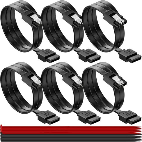 6pcs cable cable iii 6gbps كبل بيانات مستقيم مع قفل قفل 7pin sata 3.0 سلك نقل البيانات 16 بوصة مستقيم إلى مستقيم مع ربطة عنق ، ل sata hdd ssd cd driver constr in Saudi Arabia