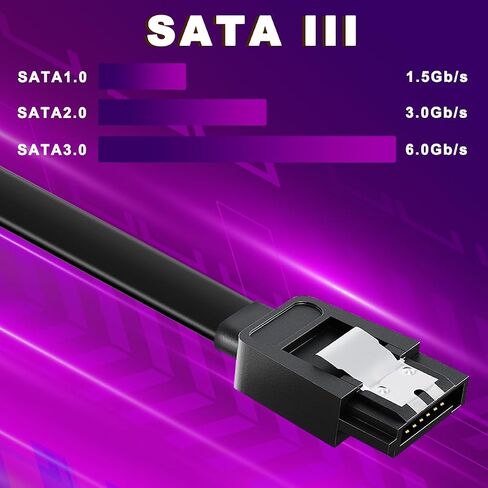 6pcs cable cable iii 6gbps كبل بيانات مستقيم مع قفل قفل 7pin sata 3.0 سلك نقل البيانات 16 بوصة مستقيم إلى مستقيم مع ربطة عنق ، ل sata hdd ssd cd driver constr in Saudi Arabia