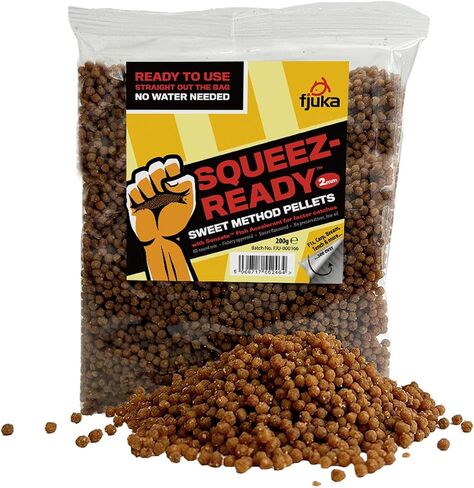 Squeez-Ready Sweet Method Pellet 2mm | Ready-prepped Method Feeder Pellet | F1s, Carp, Tench, Bream etc | 200g Bag in Saudi Arabia