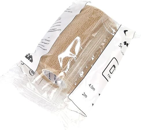 Self Adherent Cohesive Bandage Latex 3"x5 Yards First Aid Bandages Stretch Sport Athletic Wrap Vet Tape for Wrist Ankle Sprain and Swelling,Skin(12 Rolls) in Kuwait
