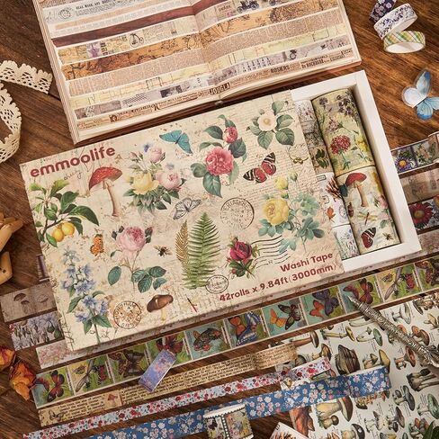 شريط واشي الخريف من emmoolife وأشرطة PET لليوميات، أشرطة واشي كلاسيكية 3 لفات و6 لفات شريط راتنج مقاوم للماء يستخدم كملصق لسجلات القصاصات والحرف اليدوية، والمجلات غير المرغوب فيها، والمخططين، والحرف اليدوية in Kuwait