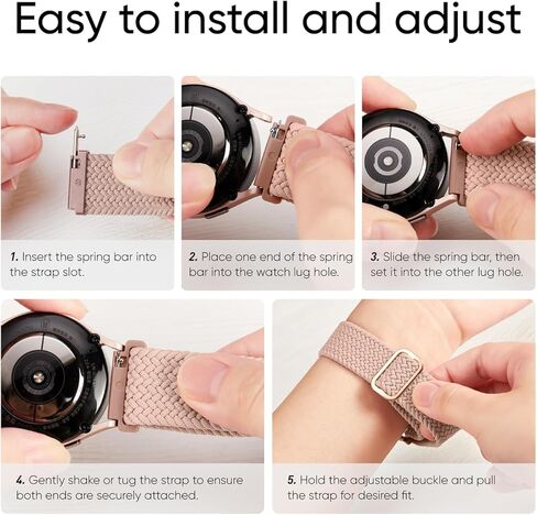 نطاقات ساعة 20 مم متوافقة مع Samsung Galaxy Watch 7 Fe 6 5 4 44mm 44mm ، Galaxy Watch 6 4 Classic ، Galaxy Watch 5Pro ، Galaxy Watch 3 41mm ، Galaxy Active2 ، 3Pack Stretchy Watch Straps للنساء والرجال in Kuwait