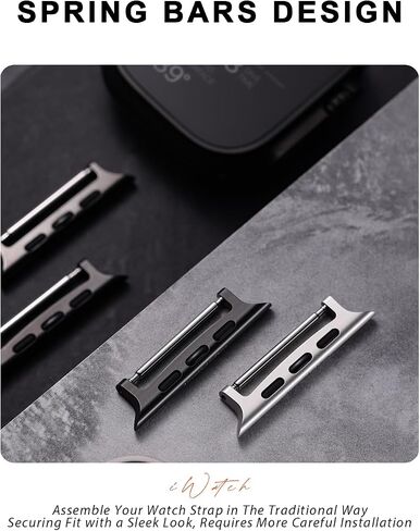 REZERO WATTER حزام موصلات لـ Apple Watch ، محولات 316L من الفولاذ المقاوم للصدأ الملحقات Apple Band قابلة للاستبدال لسلسلة IWATCH 10/9/8/6/5/4/4/SE ، Ultra 2/1 ، 40/41/42/44/45/46/49mmmm in Kuwait