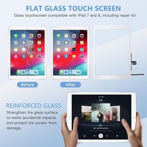 New Digitizer Glass Touch Screen for iPad 7/ 8th 10.2 7th Gen 2019 with Home Button - White in Kuwait