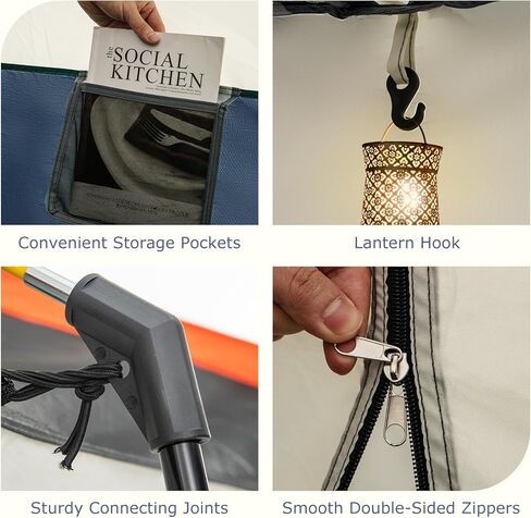 Tangkula 6/8/10 شخص مع التخييم مع الشرفة ، خيمة مقصورة عائلية كبيرة مع غرفتين ، أبواب ، نوافذ شبكية ، طراز مطر قابل للإزالة ، حقيبة تحمل ، خيام ذات طبقة مزدوجة للتخييم ، النزهة ، في الهواء الطلق in Kuwait