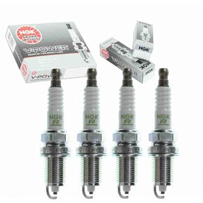4 pc NGK V-Power Spark Plugs compatible with Honda Accord 2.2L 2.3L L4 1990-2002
