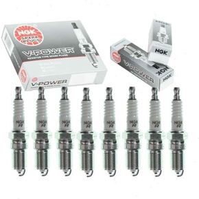8 pc NGK V-Power Spark Plugs compatible with Chevrolet Suburban 1500 5.3L 6.0L V8 2000-2014
