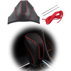 Trim for Subaru Crosstrek Forester Impreza Legacy Outback WRX Accessories Auto Gear Shift Knob Cover Trim Cap Protector Interior Sport Style - Carbon Fiber Grain