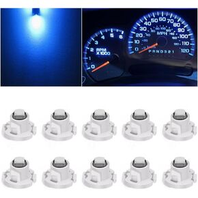 10 Pcs T3 LED Lights Neo Wedge Led Bulbs, Blue 8mm Replacement LED Bulbs, for Interior Clock Light Check Engine Transmission HVAC AC Heater Climate Control Switch Indication LED Bulb
