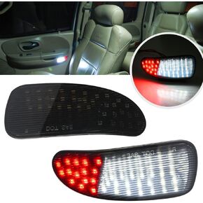 2Pcs F150 LED Courtesy Door Lights for Ford F150 1997-2003, F150 SVT Lightning 1999-2002, F250 Light Duty 1997-1999 Red& White LED Side Door Panel Light Door Interior Light Step Lights Smoked Lens