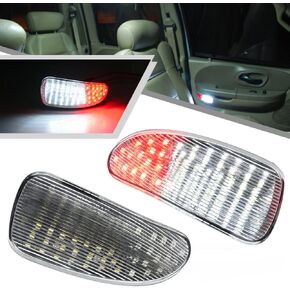 2PCS F150 LED أضواء الباب المجاملة لفورد F150 1997-2003، F150 SVT Lightning 1999-2002، F250 Light Duty 1997-1999 الأحمر والأبيض LED لوحة الباب الجانبية ضوء الباب الداخلي ضوء خطوة أضواء عدسة مدخنة in Kuwait