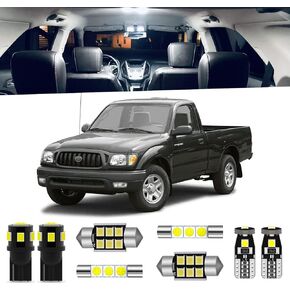 8-Pieces Tacoma LED Interior Light Kit for Toyota Tacoma 1995 1996 1997 1998 1999 2000 2001 2002 2003 2004 White 6000K Interior LED Lighting Package + License Plate Lights, Install Tool