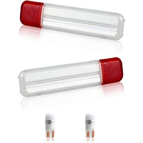 HERCOO Interior Door Lights Lens Door Panel Courtesy Light Lamp Cover with LED Bulbs Assembly Compatible with Chevrolet Silverado/GMC Sierra 1500 Yukon 1999-2006, 3500 2500 HD 2001-2006