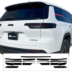 BOGAR TECH DESIGNS Full Headlight Taillight Tint Kit Cover Compatible with Jeep Grand Cherokee L 2021-2023, Dark Smoke