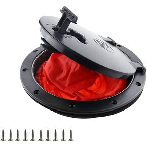8Inch Hatch Kit, Deck Hatch with Waterproof Bag and Fasteners for Kayak Boat Fishing Rigging（Black）