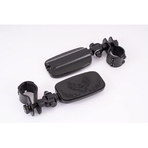 Highway Peg Foot Peg Fit 1.25" Engine Guard Crash Bar for Harley Davidson, Honda, Yamaha, Kawasaki, Suzuki, Indian, Triumph, Motorcycle (Matte Black)