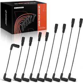 A-Premium Ignition Spark Plug Wires Set of 9 Compatible with Chevrolet Tahoe, Express 1500 2500 3500, C1500, C2500, C3500 & GMC Yukon, Savana 1500 2500 3500, K1500, K2500, K3500 & Cadillac Escalade