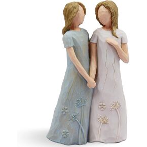 BORLESTA Sister Birthday Gifts, Gifts for Sister - Big Sister Gift, Sister in Law Gifts, Gifts for Sisters from Sisters Adult - My Sister My Friend Walk with Me - Sister Gift Statues (Blue)