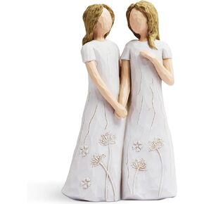 BORLESTA Sister Birthday Gifts, Gifts for Sister - Big Sister Gift, Sister in Law Gifts, Gifts for Sisters from Sisters Adult - My Sister My Friend Walk with Me - Sister Gift Statues (Blue)