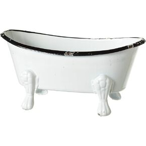 Black and White Bathtub Metal 5.5 x 2.75 Decorative Counterop Figurine
