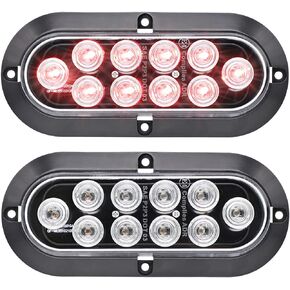 ميركات 6 بوصة البيضاوي الأحمر LED مختومة أضواء خلفية الجانب ماركر التخليص مصباح الفرامل وقف الخلفية الذيل لمبة مقاوم للماء زر مقطورة DA12