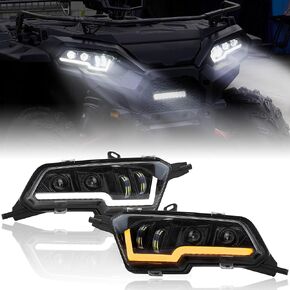 SAUTVS 2PCS LED Headlights Assembly for Polaris Sportsman, LED Head Lights Front Lamps with High-Low Beams DRL Turn Signal Light for Polaris Sportsman XP 1000 SP 850 570 450 2017-2024 Accessories