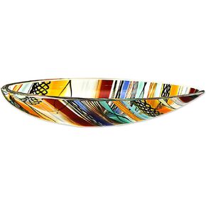 NOVICA Decorative Glass Bowls, 2.4" H x 12.75" W x 5" D, Multicolor