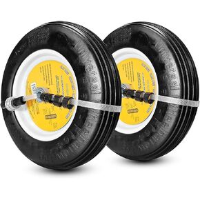 2 عربة يد مضلعة مسطحة جديدة من HORSESHOE، عجلات عالمية مع تركيب الشحوم يناسب 4.80/4.00-8، 3.50-8، 4.00-6، 4.00-8، طول المحور المركزي 3"-6" مثبت 5/8" محمل + 3 إضافية محمل / 4 بوصة