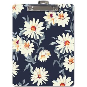 Better Office Products Fashion Clipboard, Floral Design, Standard A4 Letter Size, 12.5" x 9", Wooden Clipboard, Low Profile Clip with Retractable Hanging Tab, Decorative Clipboard (Vintage Floral)