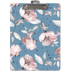 Better Office Products Fashion Clipboard, Floral Design, Standard A4 Letter Size, 12.5" x 9", Wooden Clipboard, Low Profile Clip with Retractable Hanging Tab, Decorative Clipboard (Vintage Floral)
