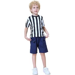TopTie Children's Referee Shirt Costume Kids Ref Uniform for Soccer Football Basketball