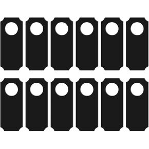 HEALLILY Wood Door Sign Hanger Mini Double Sided Wood Blackboard Chalkboard Message Notes Memo Board Door Knob Hanger Sign 12pcs