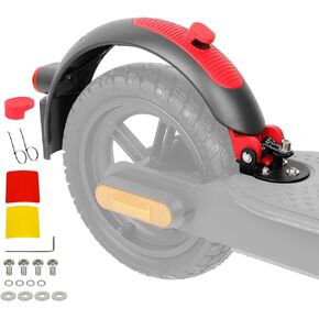 Scooter Rear Fender Scooter Replacement Accessory with tail light with brake Compatible with Xiaomi M365 Pro Pro 2 1S MI3 Swagger 5 Scooter Gray-Red