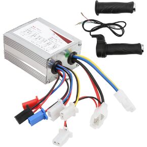 Qiilu DC Motor Speed Controller, Brush Motor Driver Controls Module with Twist Throttle Grip DC 12V 24V 36V 48V 500W Aluminium Alloy for Electric Bike Scooter