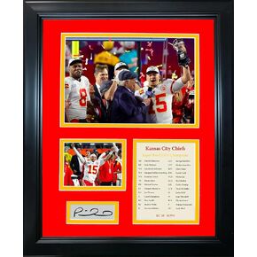 صورة مجمعة مؤطرة من Kansas City Chiefs Super Bowl LVII Champions Patrick Mahomes MVP Facsimile محفورة بالليزر بتوقيع تلقائي مقاس 12 بوصة × 15 بوصة in Kuwait